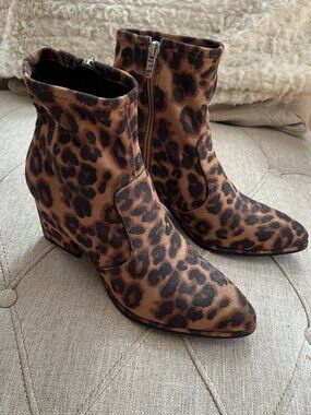 Leopard print booties